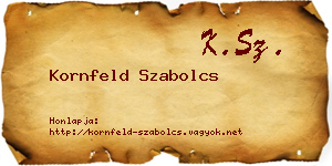 Kornfeld Szabolcs névjegykártya