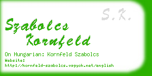 szabolcs kornfeld business card